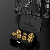 Недорогие игры и аксессуары-Светодиодные светящиеся кости DND, набор из семи предметов «Дракон и подземелье», теплый дышащий свет