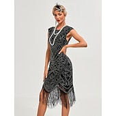 olcso Ruhák-Ordító 20-as évek 1920-as évek Koktélruha Flapper ruha Ruhák Karácsonyi party ruha A nagy Gatsby Charleston Esküvői Vendég Flitter Rojt Jelmez Női Karácsony Mindszentek napja Farsang Farsang Esküv