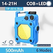 お買い得  作業灯-LEDキーチェーン懐中電灯、コブキーホルダーワークライト、ポータブルミニ充電式、6つの照明モード懐中電灯、マグネットベース付き、夜のキャンプ、緊急修理、犬の散歩用