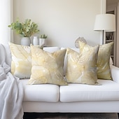 economico stile floreale e vegetale-1 federa per cuscino in velluto, motivo floreale&amp;amp;Piante Classiche Pastorali Quadrate Tradizionali Classiche Cuscini Da Esterno Per Divano Divano Letto Poltroncine Dorate