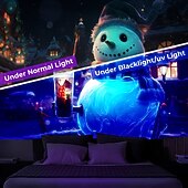 billiga jul gobeläng hängande-juldekorationer blacklight gobeläng uv reaktivt sken i mörkret snögubbe xmas trippy bar dimmigt hängande gobeläng väggkonst väggmålning för vardagsrum sovrum