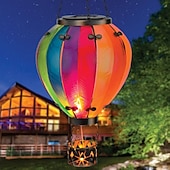 voordelige Decoratieve lichten-zonne-heteluchtballon lantaarn kerst buitendecoratie kleurrijk landschap voor vakantie feest weerbestendig