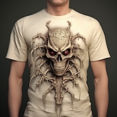 preiswerte T-Shirts mit Tiermuster-Halloween Herren Graphic Spinnen T Shirt Kurzarm T-Shirt 3D-Druck Rundhalsausschnitt Hemd Täglich Designer Retro Vintage Sports Outdoor Festtage Ausgehen Dunkelbraun Gelb Leicht Braun Frühling Sommer