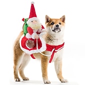 cheap Pets Costume-Dog Christmas Outfit Transforming Into Halloween Santa Claus In A Smart Outfit Funny Cute Personalized And Comfortable