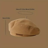 billige Hatter-1 stk trendy tilfeldig brun britisk beret med bokstav lappet for kvinner høst vinter maler fedorahatt