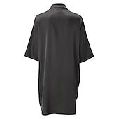 женская пижама ночная рубашка платье pjs чистый цвет мода простой комфорт вечеринка дом кровать атлас v-образный вырез половина рукава лето весна Недорогие Женские ночные рубашки и сорочки-женская пижама ночная рубашка платье pjs чистый цвет мода простой комфорт вечеринка дом кровать атлас v-образный вырез половина рукава лето весна