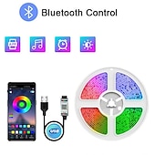 baratos Controlo Remoto-Luzes de tira de LED de 30 m para quarto – luzes de tira permanentes RGB com controle remoto e aplicativo para decoração de festas em ambientes e em casa