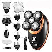 cheap Shaving &amp; Hair Removal-Men Head Shavers  Wet and Dry Detachable Electric Shaver Nose Hair Trimmer Face Brush Grooming Set Rechargeable Razor