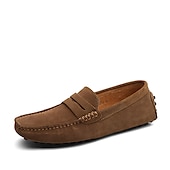 cheap Men&#039;s Slip-ons &amp; Loafers-Men&#039;s Loafers &amp; Slip-Ons Suede Shoes Plus Size Penny Loafers Driving Loafers Casual Outdoor Daily Suede Loafer Black Burgundy Navy Blue Summer Spring