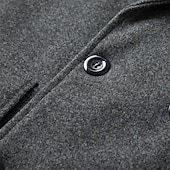 preiswerte Herren-Blazer &amp; -Anzüge-Herren Wintermantel Mantel Langer Trenchcoat Outdoor Freizeitskleidung Herbst Winter Polyester Oberbekleidung Bekleidung Modisch Strassenmode Glatt Kargen Doppelreihiger Verschluss