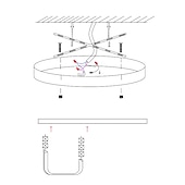 abordables Lámparas de araña únicas-50cm 60cm 80cm luces de techo cristal diseño de círculo único araña de metal morden lujo estilo nórdico dormitorio sala de estar araña led 110-120v 220-240v