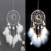 baratos Espanta-espíritos-1 peça apanhador de sonhos artesanal presente gancho de pena padrão de lua carrilhão de vento com um círculo ornamento decoração de parede estilo boho sem luz