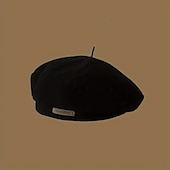 billige Hatter-1 stk trendy tilfeldig brun britisk beret med bokstav lappet for kvinner høst vinter maler fedorahatt