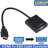 cheap Cables-1080P HDMI-compatible to VGA Adapter Digital to Analog Converter Cable For Xbox PS4 PC Laptop TV Box to Projector Displayer HDTV
