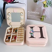 cheap Travel Bags-1PC Jewelry Box Waterproof Portable Mini Wearable leatherette PU(Polyurethane) PU Leather For Women&#039;s Casual Portable