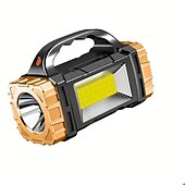 abordables Luces de trabajo-Luz portátil solar multifuncional, linterna led recargable por USB con luz lateral, resistente al agua, reflector, 1 ud. &amp;Foco, linterna de mano para acampar al aire libre en casa, pescar, hacer