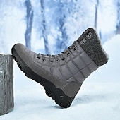 お買い得  冬と雪のブーツ-ファー裏地付きメンズ断熱冬用スノーブーツ - 寒い天候や雪の降る条件に適した防水、滑り止めアウトドアブーツ