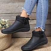ieftine Botine-Pentru femei Cizme Cadouri de Valentin Mărime Plus Size Pantofi de confort Zilnic Culoare solidă Ghete Botine Iarnă Toc Drept Vârf rotund Elegant Pluș Casual Imitație Piele Dantelat Negru Rosu Gri