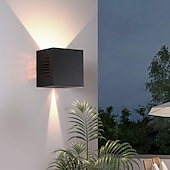baratos luzes de parede ao ar livre-Luminária de parede led à prova d&#039;água para cima e baixo, luminária para áreas internas e externas, feixe de luz ajustável, abajur giratório, 10w, lâmpada de parede redonda moderna para varanda,