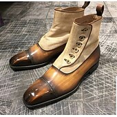preiswerte Herrenstiefel-Herren Stiefel Knopfstiefel Formale Schuhe Abendschuhe Wanderschuhe Geschäftlich Brautkleider schlicht Britisch Täglich Büro &amp; Karriere PU Plüsch Körpergröße erhöhen Mittelhohe Stiefel Reißverschluss
