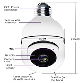 abordables Caméras IP d&#039;intérieur-Caméra IP 1080P (1920×1080) Ampoule Wi-Fi Détection de présence Accès à Distance Coupure infrarouge Intérieur Soutien 128 GB