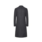 cheap Men's Trench Coat-Men's Winter Coat Overcoat Trench Coat Outdoor Daily Wear Fall &amp; Winter Polyester Thermal Warm Windproof Outerwear Clothing Apparel Fashion Streetwear Plain Lapel Single Breasted