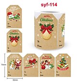 billiga Klistermärke-julklappsetiketter klistermärken, självhäftande presentetiketter klistermärken, dekorativa kraftfärgade klistermärken för julklappar, presentetiketter för julklappar, skrivbar etikett för julklappspresent