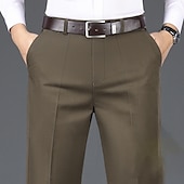 economico Chino-Per uomo Pantaloni Chino Pantaloni chino Tasche Liscio Comfort Traspirante Esterno Giornaliero Per uscire Di tendenza Informale Nero Cachi