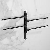 cheap Towel Bars-Towel Bar Robe Hook Bathroom Shelf Foldable Multilayer New Design Contemporary Modern Aluminum Metal 1PC - Bathroom 4-towel bar Wall Mounted