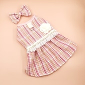 cheap Dresses-Dog Cat Dress Fashion Cute Winter Soft Washable Comfortable Outdoor Party Dog Clothing for Bichon Frise Poodle Pomeranian Baby Pet Papillon