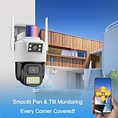 cheap Outdoor IP Network Cameras-2MP Dual Lens Security WIFI Camera Outdoor V380 Pro Smart Home Waterproof Wireless Speed Dome CCTV Camera Auto Tracking