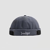 cheap Men&#039;s Hats-Unisex Docker Cap Brimless Hats Black Green Cotton Travel Beach Outdoor Vacation Plain Adjustable