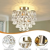 levne Křišťálové stropní světlo-3-Light 30 cm Kruhový / kulatý design Stropní světla Kov Umělecký styl Formální styl Moderní styl umělecké Moderní 110-120V 220-240V