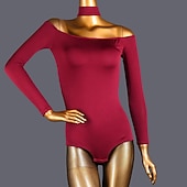 halpa Latinalaistanssiasut-tanssi salsa latinalaistanssi juhlatanssi trikoo / onesie hollow-out puhdas väri splicing naisten suorituskyky koulutus pitkähihainen korkea spandex