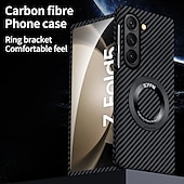 Недорогие Чехлы для Samsung-Чехол для телефона для Samsung Galaxy Z Fold 6 Z Fold 5 Z Fold 4 Z Fold 3 Z Fold 2 Книжка с подставкой Полноразмерная защитная установка Беспроводная зарядка Углеродное волокно