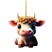 olcso Díszek-10db/set Karácsonyi Fenyőfa Díszek Tehén Függő Dekorációk Cuki Tehén Karácsonyi Dísz 2025 Új 2D Akryl Kézműves Függő Dísz Új Évi Ünnepi Party Kellékek Szoba Függő Dekor