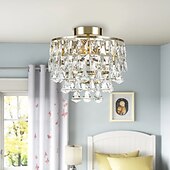 levne Křišťálové stropní světlo-3-Light 30 cm Kruhový / kulatý design Stropní světla Kov Umělecký styl Formální styl Moderní styl umělecké Moderní 110-120V 220-240V