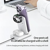 お買い得  ワイヤレス充電器-充電ステーション 25 W 出力電力 ワイヤレス充電ステーション 4 in 1 複数のデバイスの場合 セキュリティ保護 用途 Apple Watch 携帯電話 スマートウォッチ