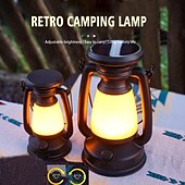 cheap Landscape Lights-New Retro Lamp Tri-Color Led Stepless Dimming Light Source Portable Hanging Solar Charging USB Camping Outdoor Lighting 1PC
