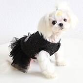 billiga Klänningar-Hund Katt Klänningar Mode party Vinter Mjuk Tvättbar Bekväm Utomhus Födelsedag Hundkläder for Bichon Frisé Pudel Pommeran valpen eller det lilla husdjuret Fjäril