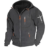 abordables Sudaderas con capucha gráficas para hombre-Hombre Letra Estampados Sudaderas Manga Larga Sudaderas Con Capucha Moda Diario Vacaciones Noche Primavera &amp; Otoño Gris Ligero Azul Oscuro Gris Ropa Diseñador S M L XL 2XL 3XL