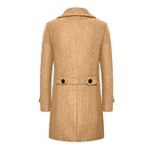 billiga Trenchcoat för män-Herr Vinterkappa Peacoat Trenchcoat Utomhus Dagliga kläder Höst vinter 95% polyester 5% bomull Ytterkläder Kläder Mode Streetwear Slät Kavajslag Dubbelknäppt