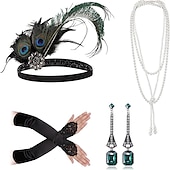 economico Accessori e altro-Anni 1920 Il grande Gatsby Abiti Il grande Gatsby Invitato al matrimonio Halloween Halloween Ricevimento di nozze Addio al Nubilato Adulti Guanti Orecchini Collana Tutte le stagioni