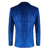 cheap Men&#039;s Blazers-Men&#039;s Velvet Blazer Blazer Business Formal Evening Wedding Party Fashion Casual Spring &amp;  Fall Polyester Plain Pocket Casual / Daily Single Breasted Two-button Blazer Black Red Blue Purple