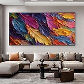 tanie Obrazy z martwą naturą-Handmade ręcznie malowany obraz olejny wall art nowoczesne abstrakcyjne pióro martwa natura krajobraz dekoracja wnętrz walcowane płótno bez ramki nierozciągnięte