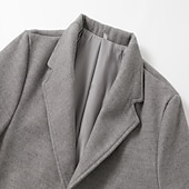 billiga Trenchcoat för män-Herr Vinterkappa Trenchcoat Kontor &amp; Karriär Dagliga kläder Vinter Polyester Håller värmen Tvättbar Ytterkläder Kläder Mode Uppvärmning Solid färg Ficka Kavajslag Enkelknäppt