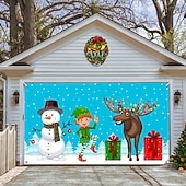 お買い得  屋外装飾-クリスマスガレージドアバナー、屋内屋外クリスマス休暇、幸せな背景、装飾カバー、クリスマス新年あけましておめでとうございますバナー、大型ドアカバー、クリスマス装飾