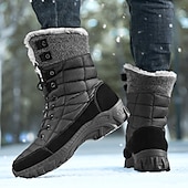 お買い得  冬と雪のブーツ-ファー裏地付きメンズ断熱冬用スノーブーツ - 寒い天候や雪の降る条件に適した防水、滑り止めアウトドアブーツ