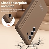 cheap Samsung Cases-Phone Case For Samsung Galaxy Z Fold 6 Z Fold 5 Z Fold 4 Back Cover with Screen Protector Full Body Protective Support Wireless Charging Solid Color PC