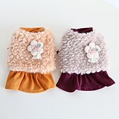 economico Vestiti-Cane Gatto Vestito Moda Carino Inverno Morbido Lavabile Confortevole All&#039;aperto Casual Quotidiano Abbigliamento per Cani for Bichon Frisé Barboncino Volpino di Pomerania Cucciolo Papillon